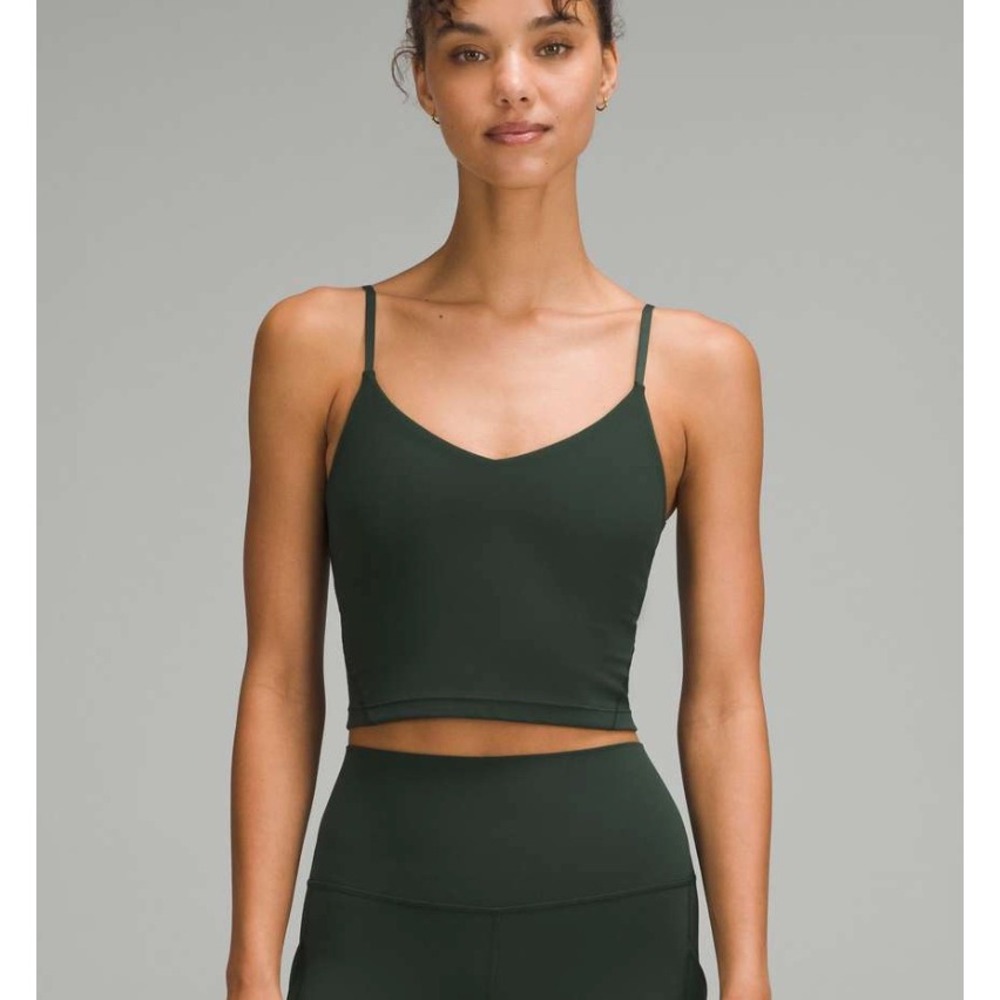 Lululemon Align Cropped Cami Tank Top Light Support A/B Cup Women 0 Legacy Green